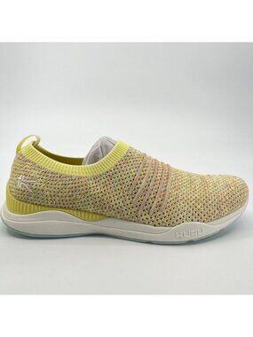 Kuru Stride Women Size 10.5 Yellow White Athletic Walking Slip On Shoes Sneakers
